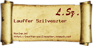 Lauffer Szilveszter névjegykártya